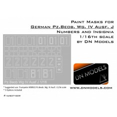 1/16 PzBeob WG IV Ausf J Insignia & Numbers Paint Masks for Trumpeter #00922