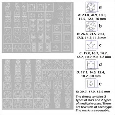 1/35 WWII Allied US Stars and Medical Crosses Stencil Paint Masks for Vehicles and Tanks