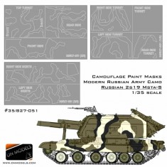 1/35 Modern Russian 2S19 Msta-S Camouflage Paint Masks for Trumpeter #05572/Zvezda #3630