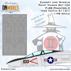 1/48 F-4B Phantom II Canopy & Wheels (Interior & Exterior) Paint Masking for Tamiya 61121