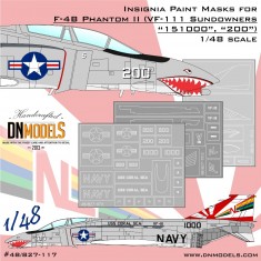 1/48 F-4B Phantom II (VF-111 Sundowners 151000, 200) Insignia Paint Masks