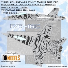 1/48 F/A-18C Tiger Camouflage Paint Mask set VMFA(AW)-224 Bengals Paint Mask set