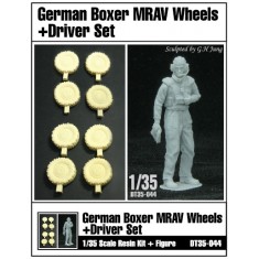 1/35 German Boxer MRAV Wheels (x8) and Driver set for HobbyBoss kit