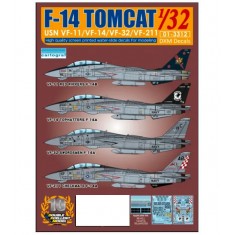 Decals for 1/32 USN Grumman F-14A/B VF-11/VF-14/VF-32/VF-211
