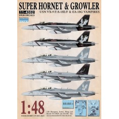 Decals for 1/48 USN Boeing F/A-18E/F Super Hornet & EA-18G Growler VX-9 Vampires