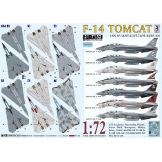 1/72 USN VF-14/41/74/84/101 F-14 Tomcat Collection #3 Decals for Academy/Finemolds/Fujimi