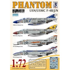1/72 USN/MC F-4B/J/N Phantom Collection #3 Decals for Academy/Finemolds/Fujimi kits