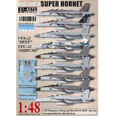 1/48 USN F/A-18E/F Super Hornet VFA-22/VFC-12 Decals for Hasegawa/Meng/Revell