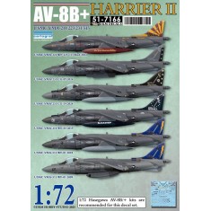 1/72 USMC AV-8B Plus Harrier II Decal - VMA-214/223/231/513 for Hasegawa kit