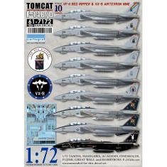 1/72 USN F-14B/D VF-11 and VX-9 Decals for Tamiya Kits