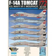 Decals for 1/72 USN F-14A Tomcat VF-1 "Wolfpack"