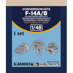 1/48 F-14A/B Pilot Glare Shield, Pilot RIO Instrument Panels for Tamiya kit