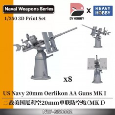 1/350 US Navy 20mm Oerlikon AA Guns Mk.I (8pcs)