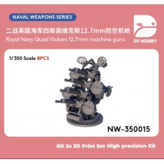 1/350 Royal Navy Quad Vickers 12.7mm Machine Guns (8pcs)