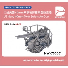 1/700 US Navy Twin 40mm Bofors AA Guns (8pcs)
