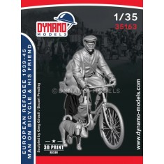 1/35 Civilian Refugee Man on Bicycle and his Friend