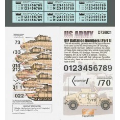 1/72 US ARMY OIF Battalion Numbers (Part 1) 1/72 Decals