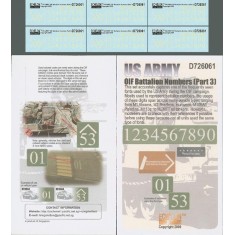 1/72 US ARMY OIF Battalion Numbers (Part 3) 1/72 Decals