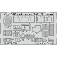1/35 North American P-51D Mustang Interior Late Series 20-35 Detail Set for Tamiya kits