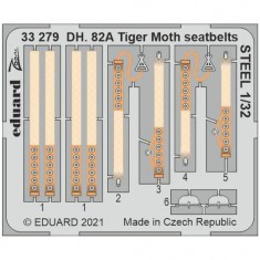 1/32 de Havilland DH. 82A Tiger Moth Seatbelts STEEL Detail Set for ICM kits