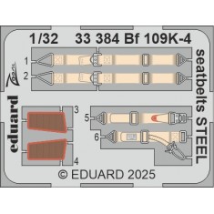1/32 Bf 109K-4 Seatbelts Detail set for Kotare kits