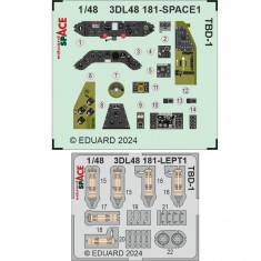 1/48 Douglas TBD-1 Devastator Panels 3D Decals and Seatbelts PE set for HobbyBoss kits