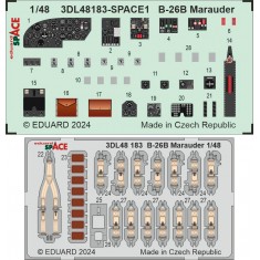 1/48 Martin B-26B Marauder Panels 3D Decals and Seatbelts PE set for ICM kits