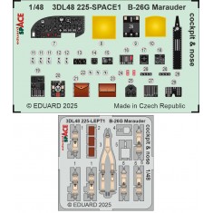 1/48 B-26G Marauder Cockpit and Nose Instrument Control Panels and Seatbelts for ICM kits
