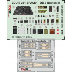 1/48 DB-7 Boston III with British Seatbelts Interior Detail Set for HK Models kits