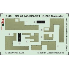1/48 B-26F Marauder Cockpit Insulation, Armour Plates 3D Decal for ICM kits