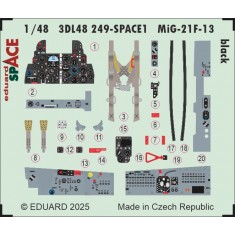 1/48 MiG-21F-13 Black Interior Detail parts (3D Decal) for Eduard kits