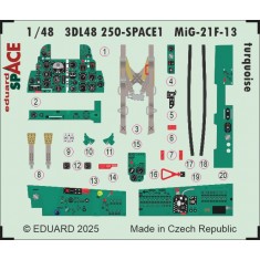 1/48 MiG-21F-13 Turquoise Interior Detail parts (3D Decal) for Eduard kits