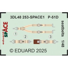 1/48 P-51D Seatbelts Interior Detail parts (3D Decal) for Eduard kits