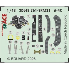 1/48 Douglas A-4C Skyhawk Interior 3D Decals for Hobby Boss kits