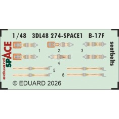 1/48 B-17F Seatbelts Detail Parts on 3D Decal for Revell kits