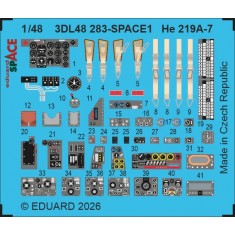 1/48 He 219A-7 Detail parts on 3D Decal for Tamiya kits