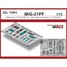 1/72 Mikoyan-Gurevich MiG-21PF SPACE 3D Decals & PE parts for Eduard kits