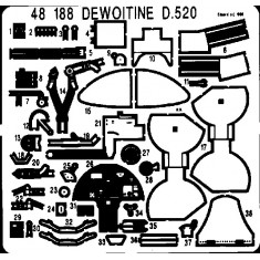 Photoetch for 1/48 Dewoitine D.520 for Tamiya kit