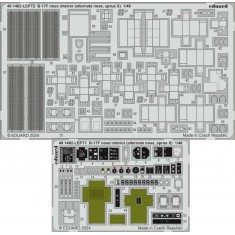 1/48 B-17F Flying Fortress Nose Interior (alternate nose, sprue X) PE for Eduard 11183