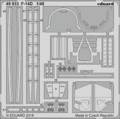 1/48 Grumman F-14D Tomcat Detail Set (PE) for Tamiya kits