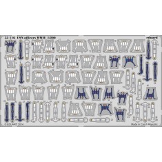 1/200 WWII USN Officers Figure set (1 Colour Photo-etched sheet)