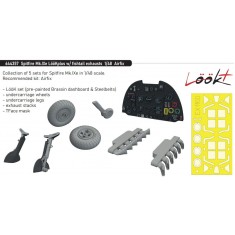 1/48 Supermarine Spitfire Mk.IXe Detail Set with Fishtail Exhausts for Airfix Kit