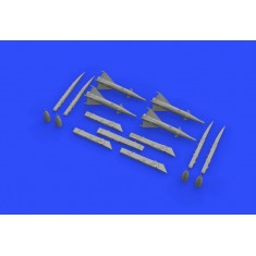 1/72 MiG-21 RS-2US Missiles w/Pylons Brassin Set for Eduard kits
