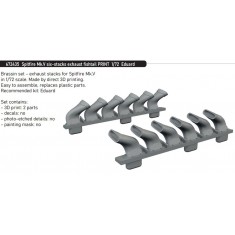 1/72 Spitfire Mk.V 3D 6-stacks Exhaust Fishtail for Eduard kits
