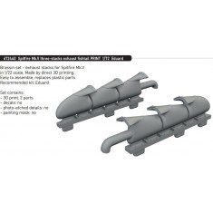 1/72 Spitfire Mk.V 3D 3-stacks Exhaust Fishtail for Eduard kits