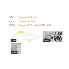 1/48 de Havilland Vampire Fb.9 Super Detail Set for Airfix kits