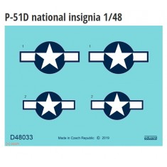 1/48 North American P-51D Mustang National Insignia Decals for Eduard kits