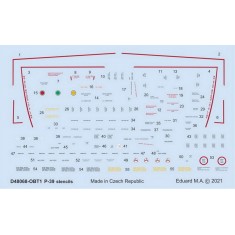 1/48 Bell P-39 Airacobra Stencils Decals for Eduard kits