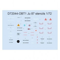 1/72 Junkers Ju 87 Stencils Decals for Academy/Airfix/Italeri/Revell kits