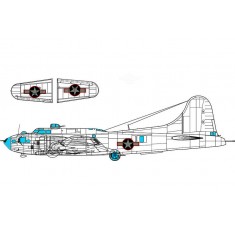 1/48 US B-17F Flying Fortress National Insignia with Red Outline Paint Masks for Eduard